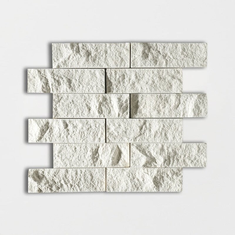 CHAMPAGNE: 2X6 Staggered Joint Mosaic (rock face | straight cut)