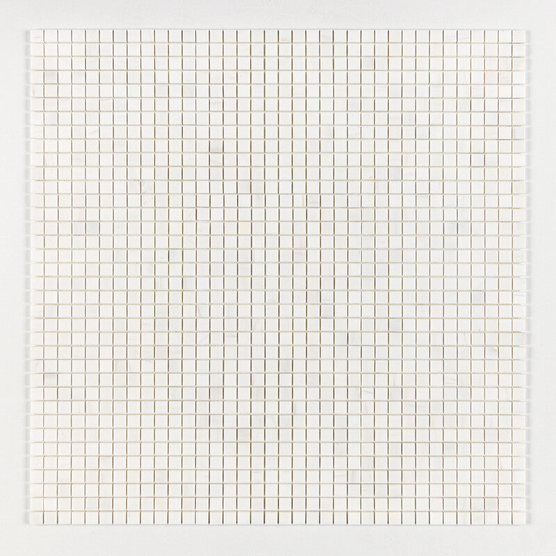 SNOW WHITE : 1X1 Straight Stack Mosaic (polished | 12"x12"x3/8" | straight cut)