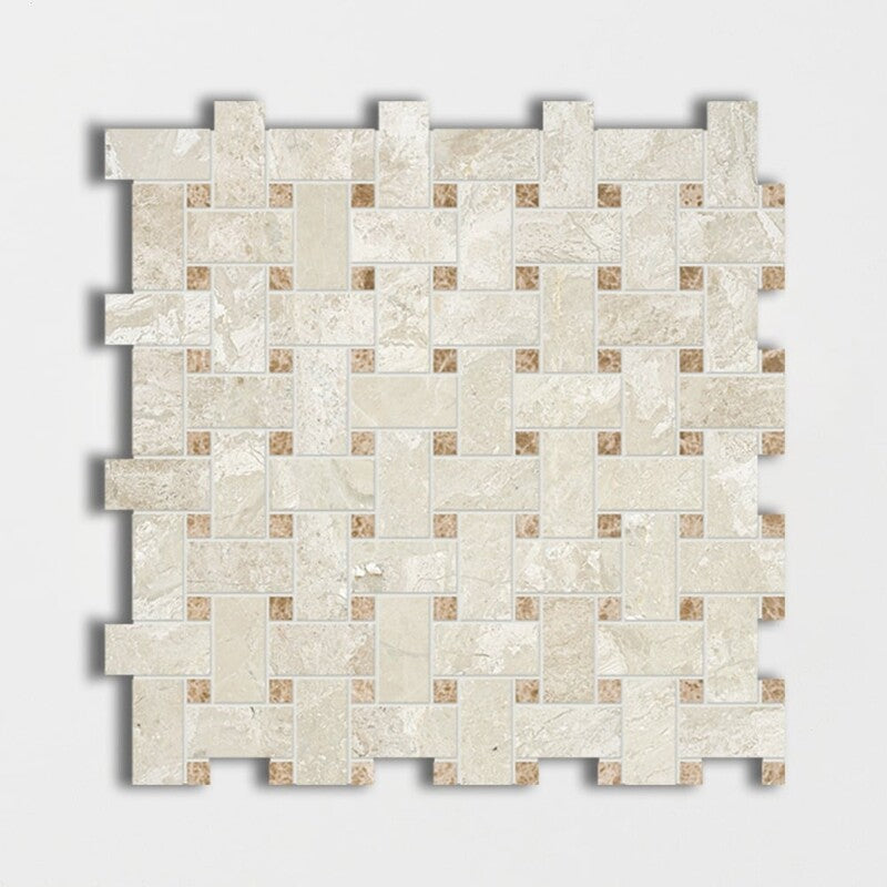 DIANA ROYAL : Paradise Basketweave Mosaic (honed | 12"x12"x3/8" | straight cut)