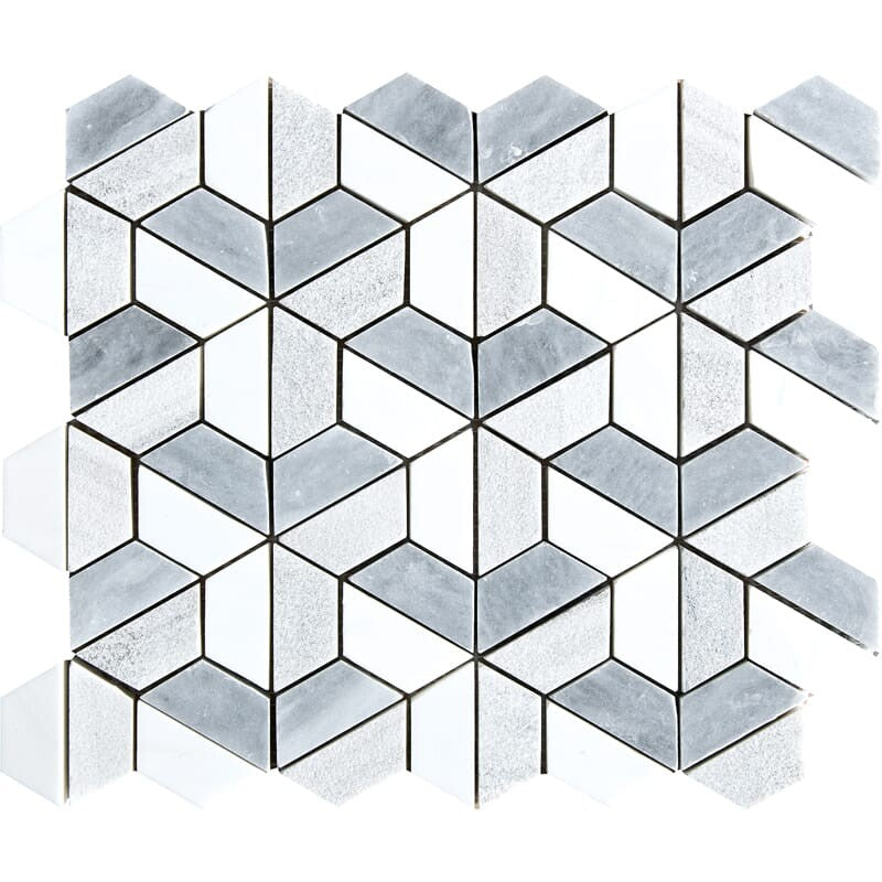 SKYLINE : 3D Hexagon Mosaic (textured | 10"x12"x3/8" | straight cut)