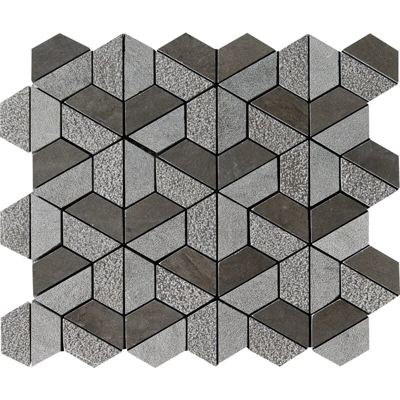BOSPHORUS: 3D Hexagon Mosaic (textured | 10"x12"x3/8" | straight cut)