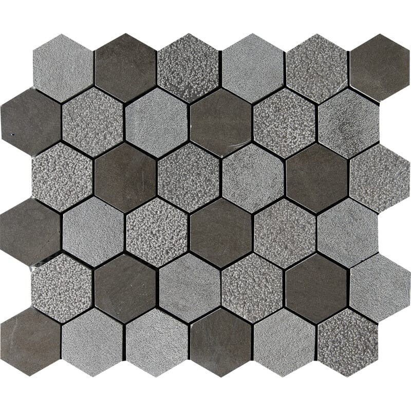 BOSPHORUS: Hexagon Mosaic (textured | 10"x12"x3/8" | straight cut)
