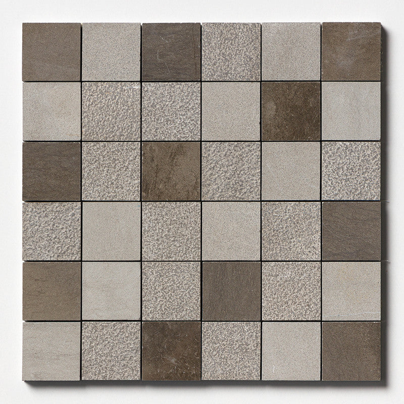 BOSPHORUS: 2X2 Straight Stack Mosaic (textured | 12"x12"x3/8" | straight cut)