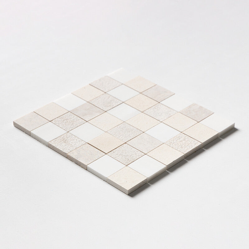 RED LAGUNA : Heartsmere Seashell 2X2 Straight Stack Mosaic (textured | 12"x12"x3/8" | straight cut)