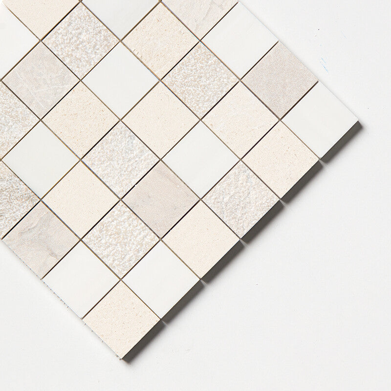 RED LAGUNA : Heartsmere Seashell 2X2 Straight Stack Mosaic (textured | 12"x12"x3/8" | straight cut)