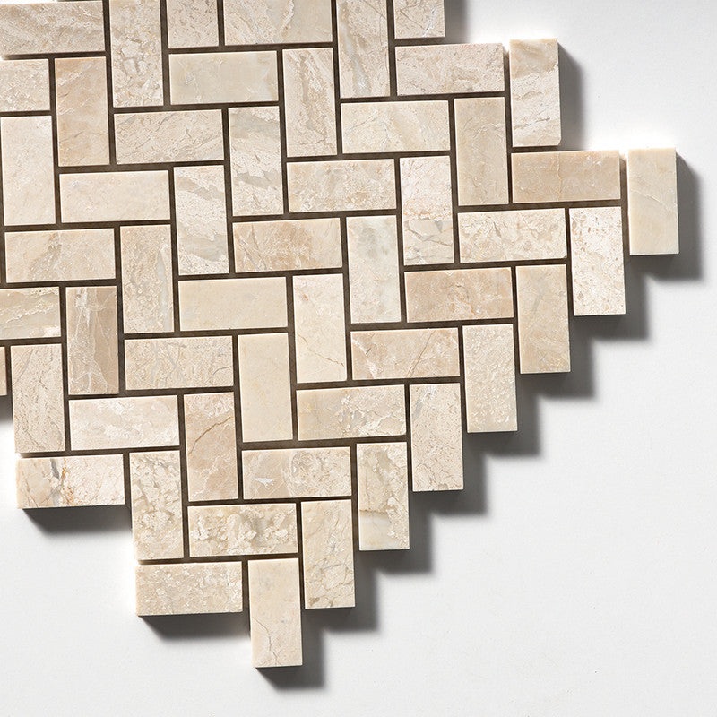 DIANA ROYAL : 1X2 Herringbone Mosaic (honed | 11"x11"x3/8" | straight cut)