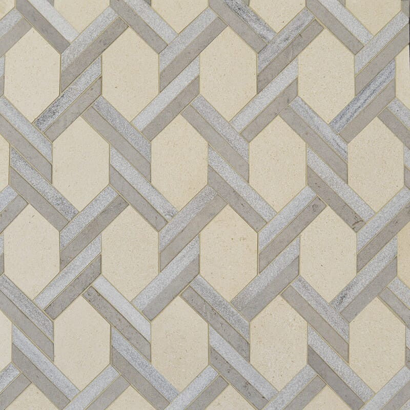 STUDIO : Skyline Britannia Braided Hexagon Mosaic (multi finish | 9"x16"x11/16" | straight cut)