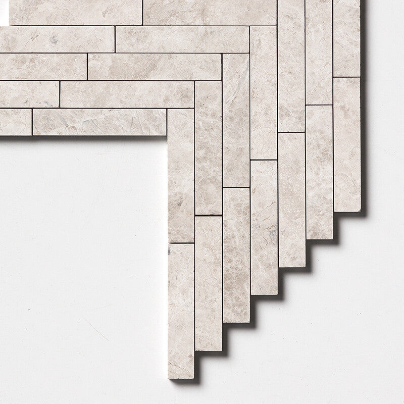 STUDIO : Large Herringbone Mosaic (honed | 9"x12"x7/8" | straight cut)