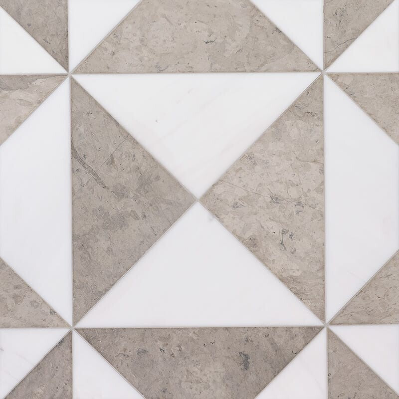 STUDIO : Snow White Mcm 8 Square Mosaic (honed | 8"x8"x3/8" | straight cut)