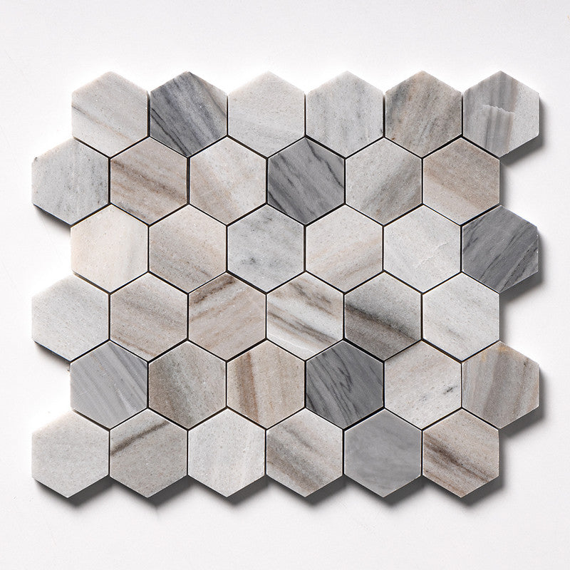 SKYLINE : Hexagon Mosaic (polished | 10"x12"x3/8" | straight cut)