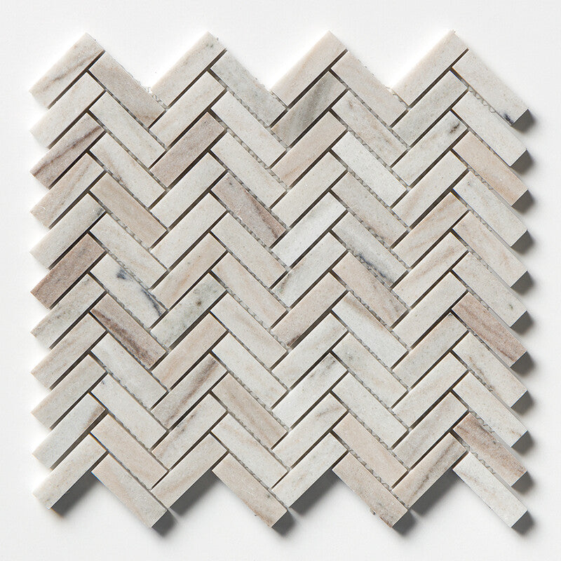 SKYLINE : 5/8X2 Herringbone Mosaic (polished | 12"x13"x1/8" | straight cut)