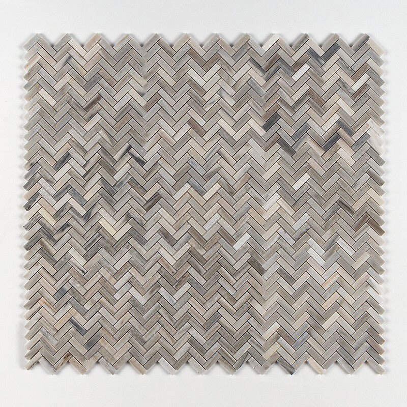 SKYLINE : 5/8X2 Herringbone Mosaic (polished | 12"x13"x1/8" | straight cut)