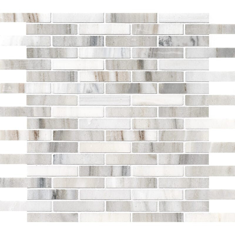 SKYLINE : 5/8X3 Staggered Joint Mosaic (honed | 12"x12"x3/8" | straight cut)
