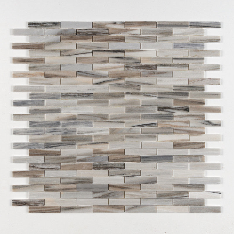 SKYLINE : 1 1/4X6 Staggered Joint Mosaic (honed | 12"x12"x3/8" | straight cut)