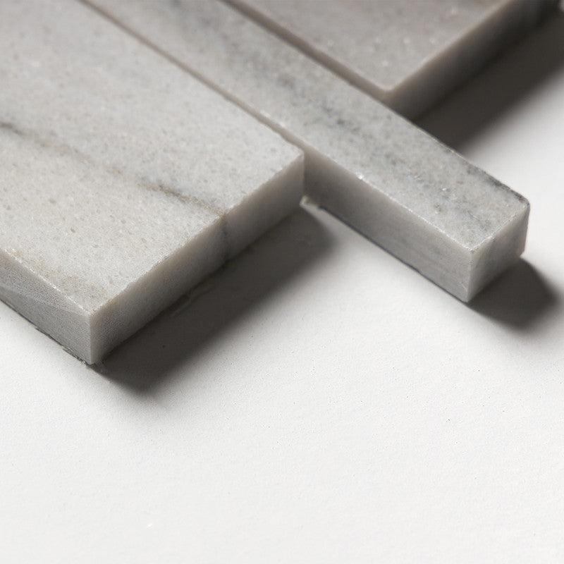 SKYLINE : Slides Random Strip Mosaic (honed | 11"x17"x1/2" | straight cut)