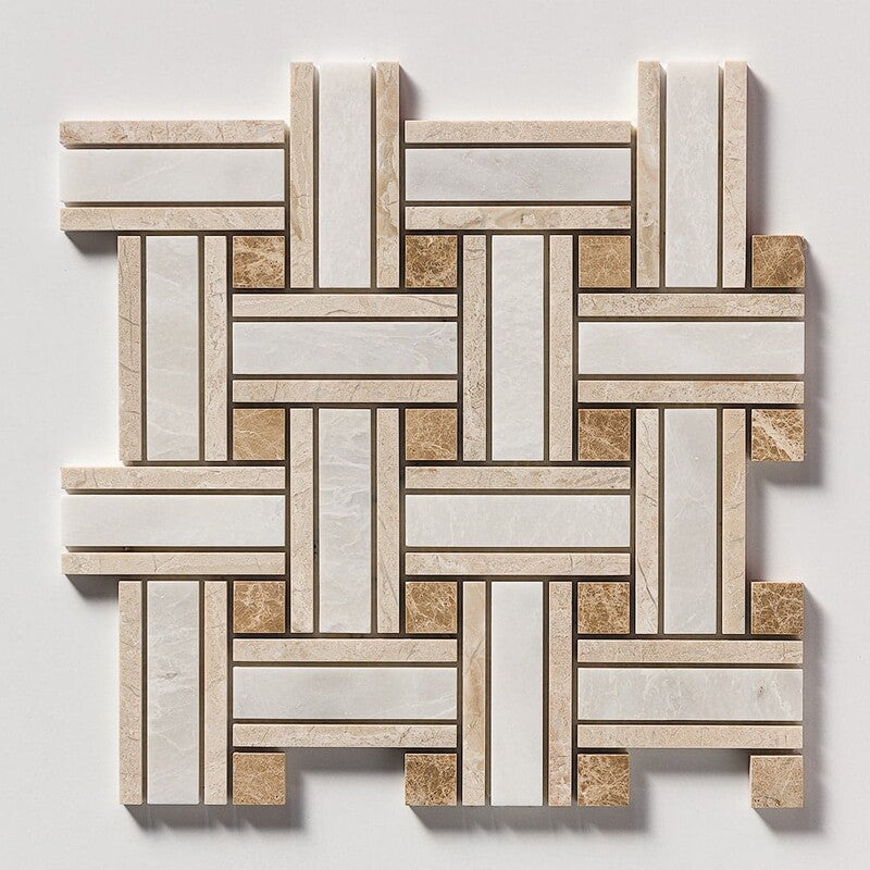 PARADISE : Diana Royal, Paradise Lattice Mosaic (polished | 13"x13"x7/8" | straight cut)