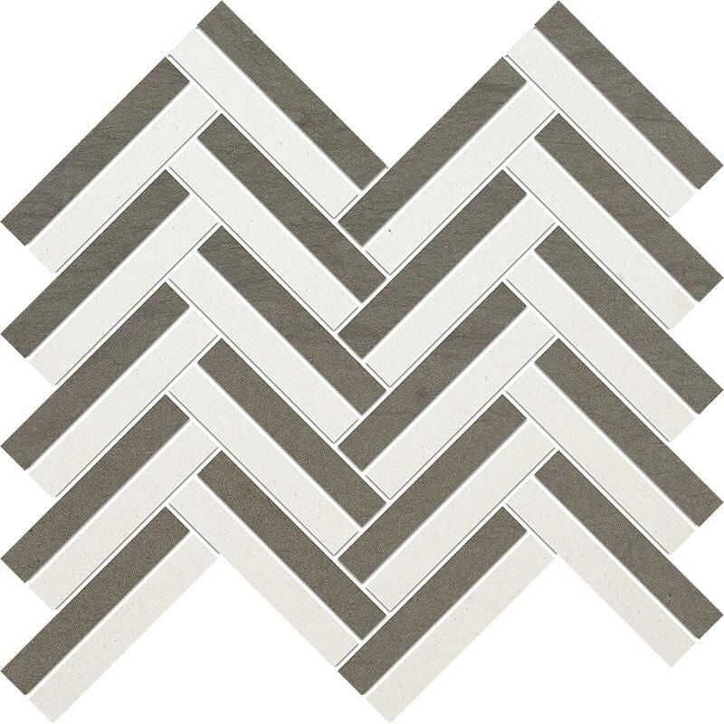 ATELIER MOSAIC: Bosphorus Raya Basket Herringbone Mosaic (honed | 11"x12"x13/16" | straight cut)
