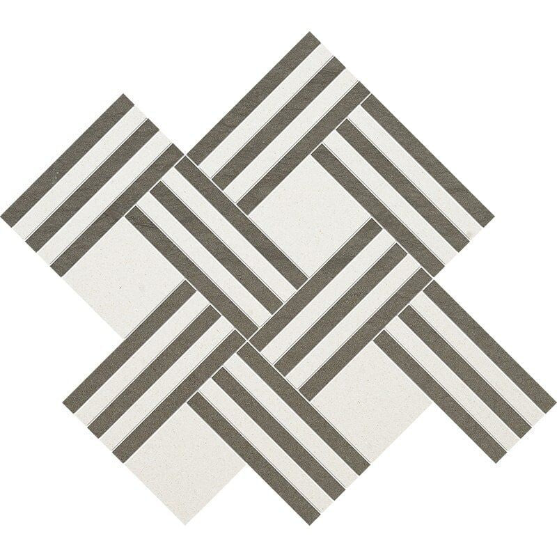 ATELIER MOSAIC: Bosphorus Maze Basketweave Mosaic (honed | 14"x17"x15/16" | straight cut)