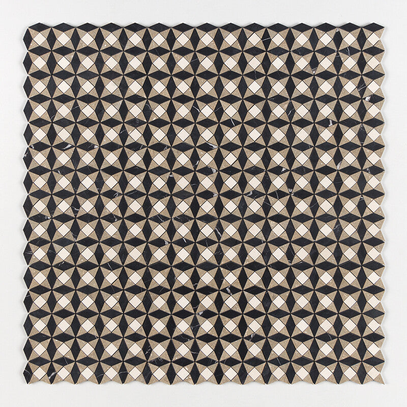 TESSA: Champagne Olive Green Ghaya Mosaic (honed | 12"x12"x5/8" | straight cut)