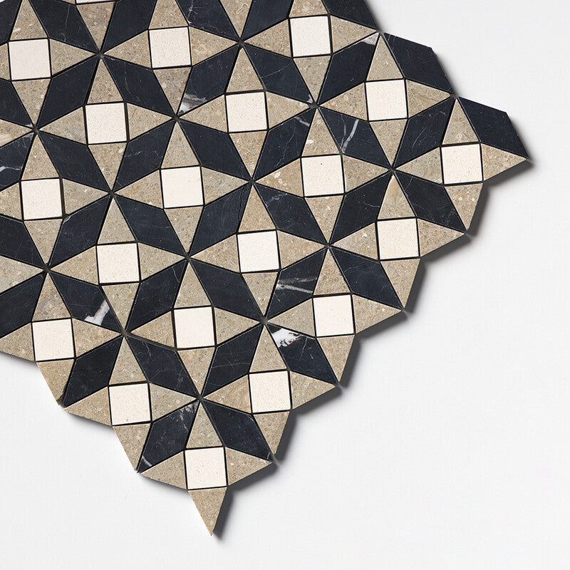 TESSA: Champagne Olive Green Ghaya Mosaic (honed | 12"x12"x5/8" | straight cut)