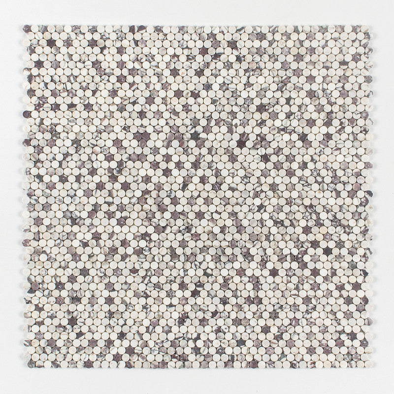 PENNY ROUND 2.0: Calacatta ViolaPenny Round Mosaic (honed | 11"x11"x1/4" | straight cut)
