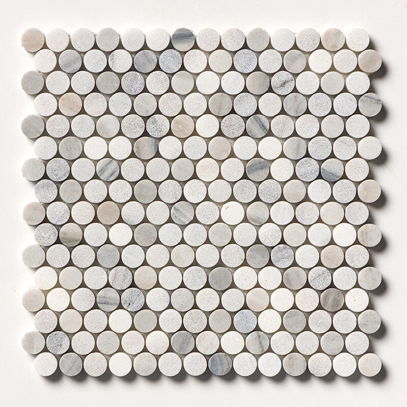 PENNY ROUND 2.0: Skyline Penny Round Mosaic (multi finish | 11"x11"x1/4" | straight cut)