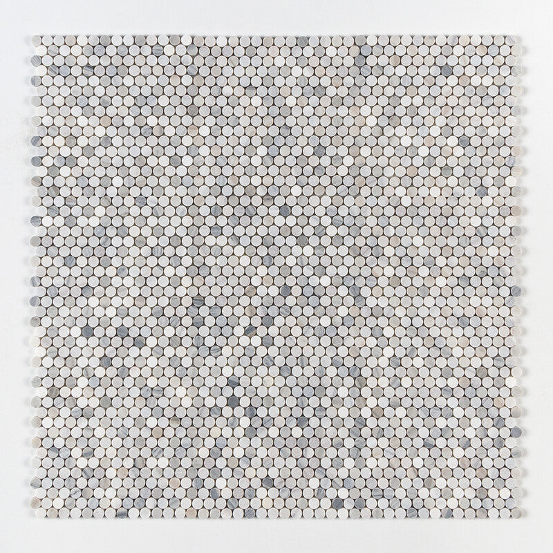 PENNY ROUND 2.0: Skyline Penny Round Mosaic (multi finish | 11"x11"x1/4" | straight cut)