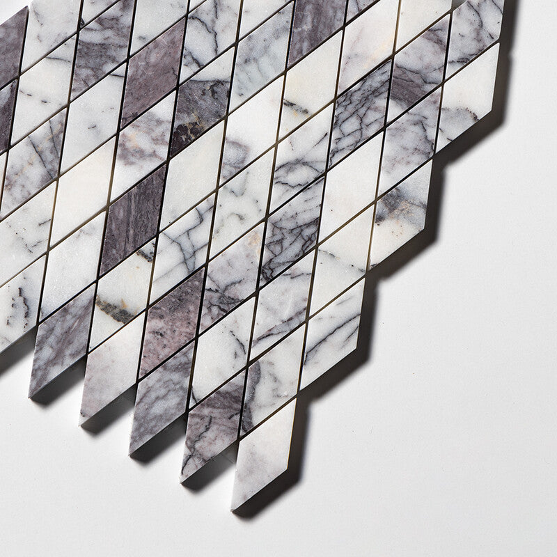 LILAC: Rhomboid Long Hex Mosaic (honed | 12"x12"x3/8" | straight cut)
