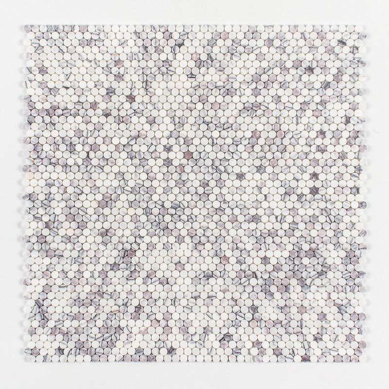 LILAC: Penny Round Mosaic (honed | 12"x12"x3/8" | straight cut)