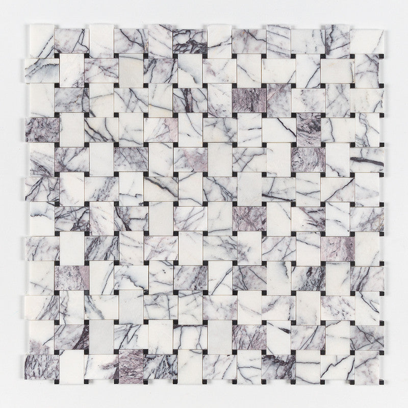 LILAC: Pinwheel Basketweave Mosaic (honed | 12"x12"x3/8" | straight cut)