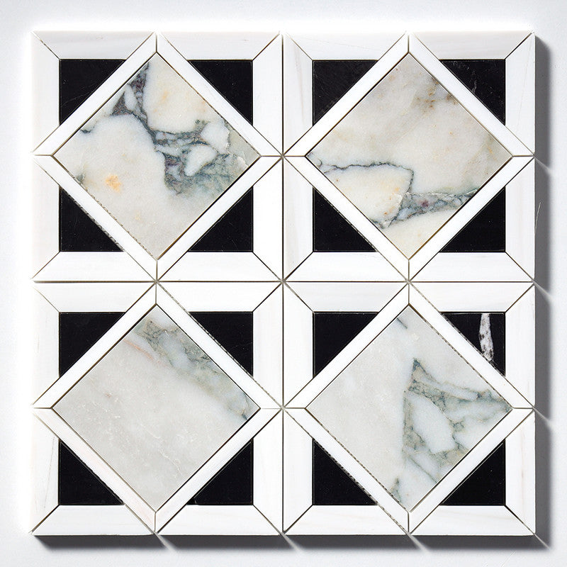 CALACATTA GREEN: Kent Mosaic (honed | 13"x13"x9/16" | straight cut)