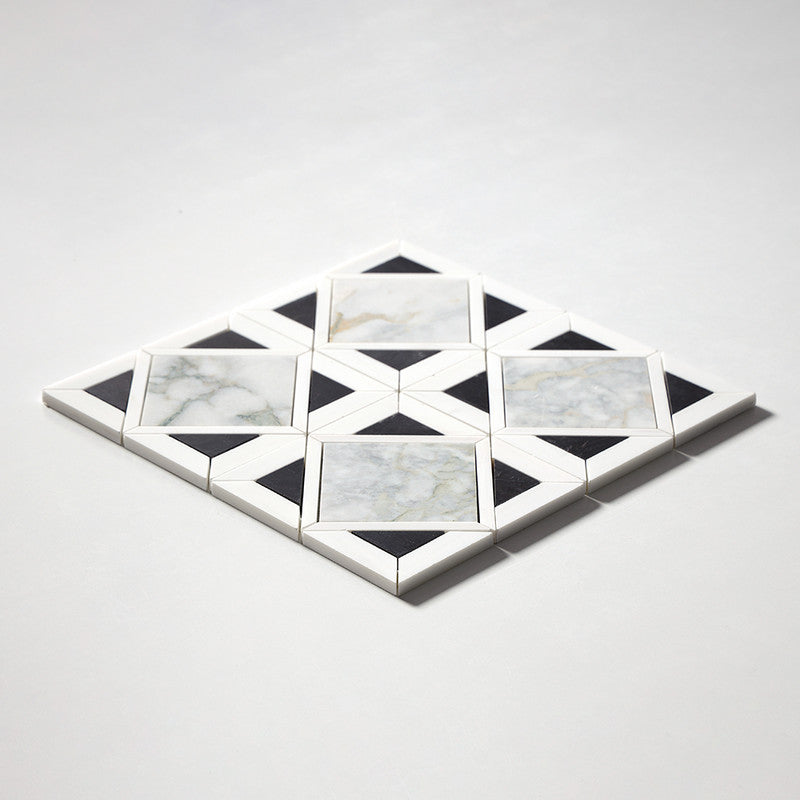 CALACATTA GREEN: Kent Mosaic (honed | 13"x13"x9/16" | straight cut)