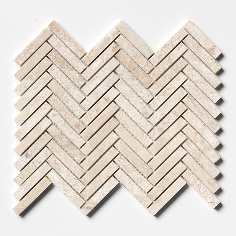 DIANA ROYAL : 5/8X3 Herringbone Mosaic (honed | 10"x12"x7/16" | straight cut)