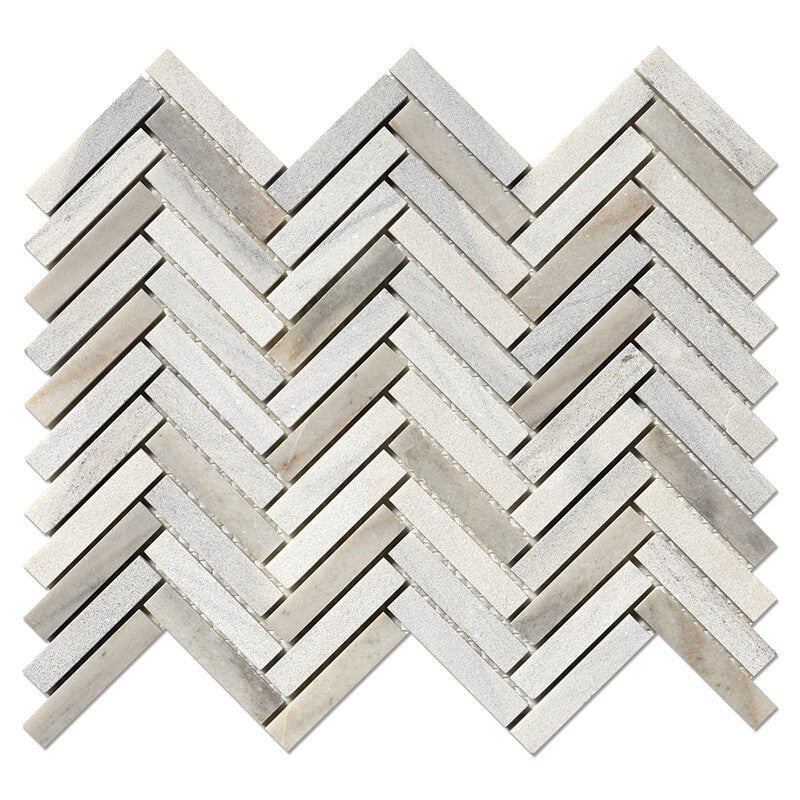 SKYLINE : 5/8X3 Herringbone Mosaic (multi finish | 10"x12"x7/16" | straight cut)