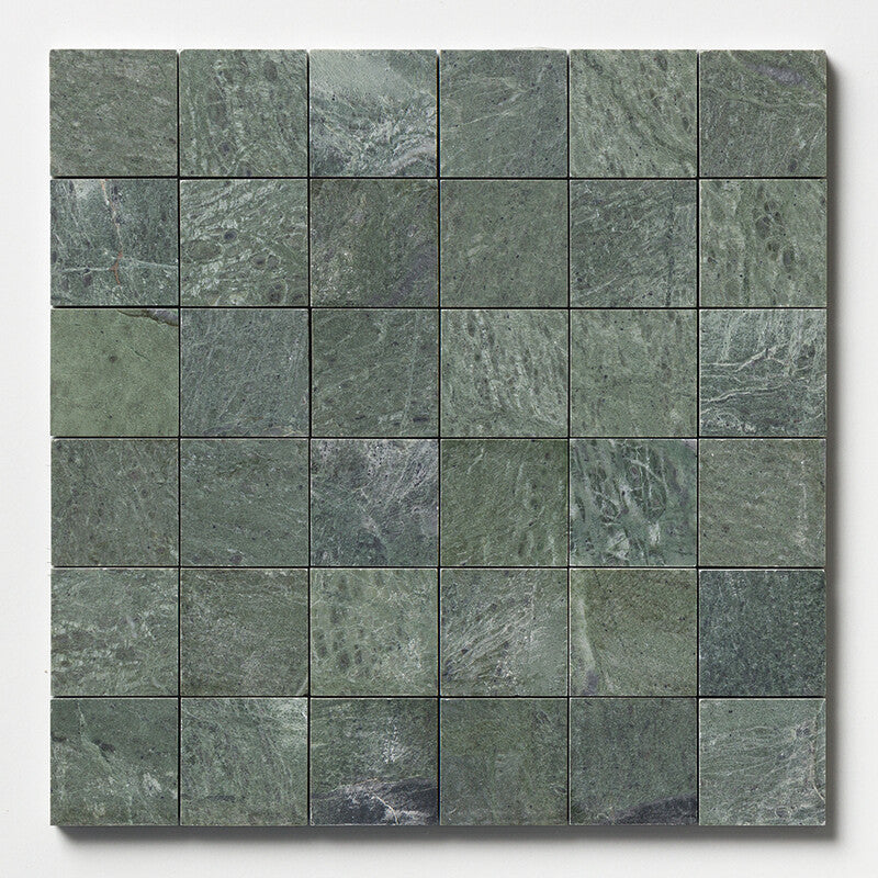 VERDE TIA : 2X2 Straight Stack Mosaic (honed | 12"x12"x3/8" | straight cut)