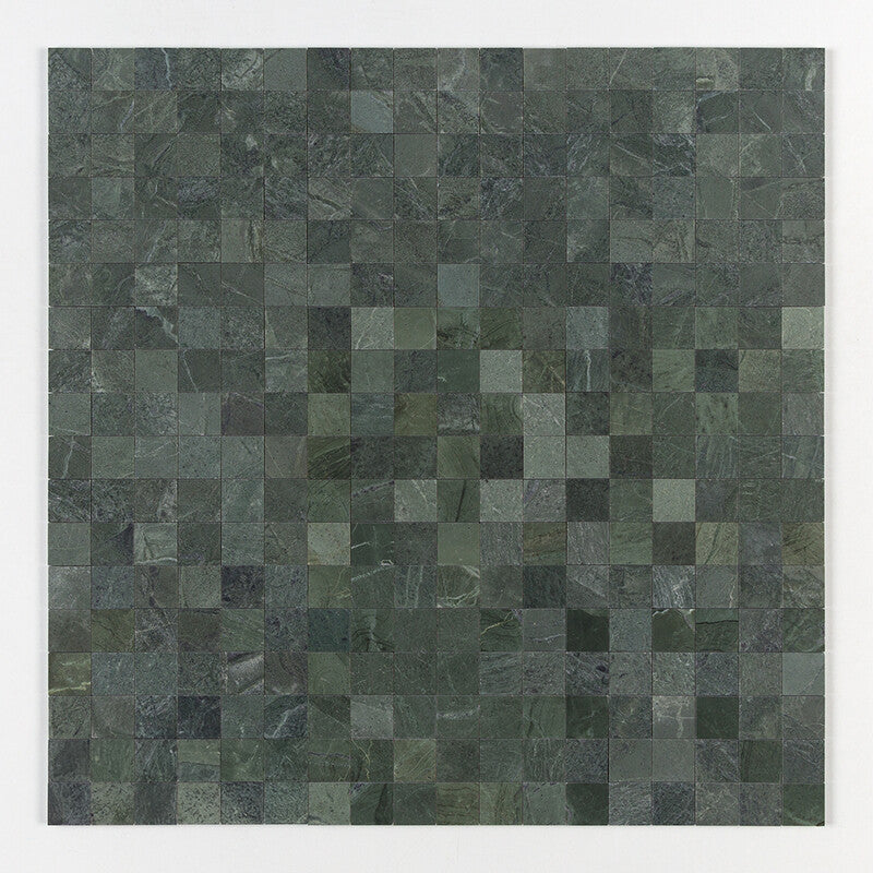 VERDE TIA : 2X2 Straight Stack Mosaic (honed | 12"x12"x3/8" | straight cut)