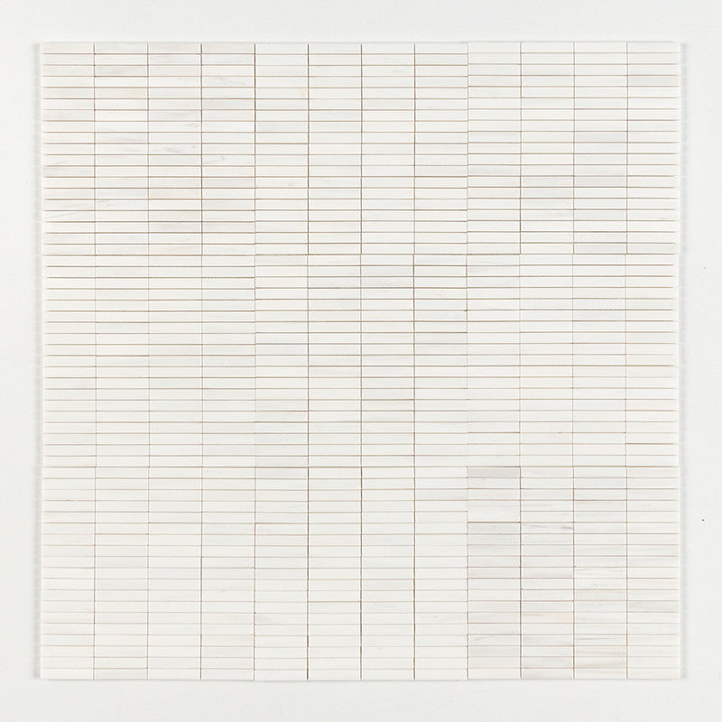BIANCO DOLOMITI CLASSIC : 5/8X3 Straight Stack Mosaic (honed | 12"x12"x3/8" | straight cut)