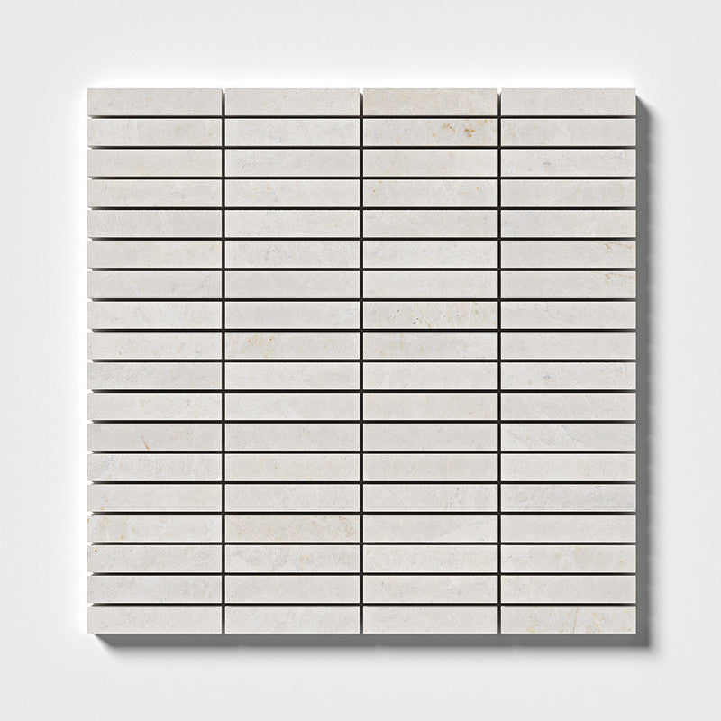 VANILLA: 5/8X3 Straight Stack Mosaic (honed | 12"x12"x3/8" | straight cut)