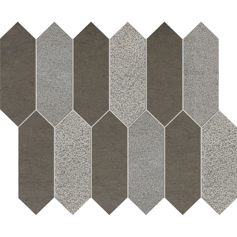 DIMENTIONS  : Medium Picket Mosaic (multi finish | 11"x13"x3/16" | straight cut)