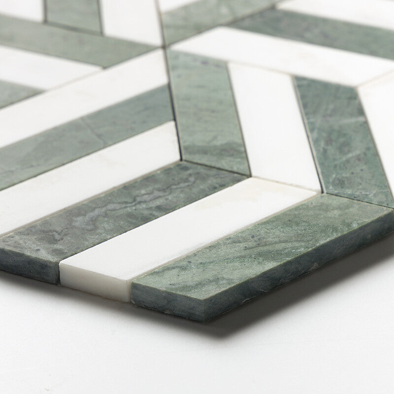 VERDE TIA : Verde Tia Windmill Mosaic (honed | 11"x13"x3/4" | straight cut)