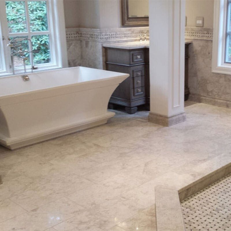 SILVER CLOUDS : Square Field Tile (polished | 12"x12"x3/8" | beveled)