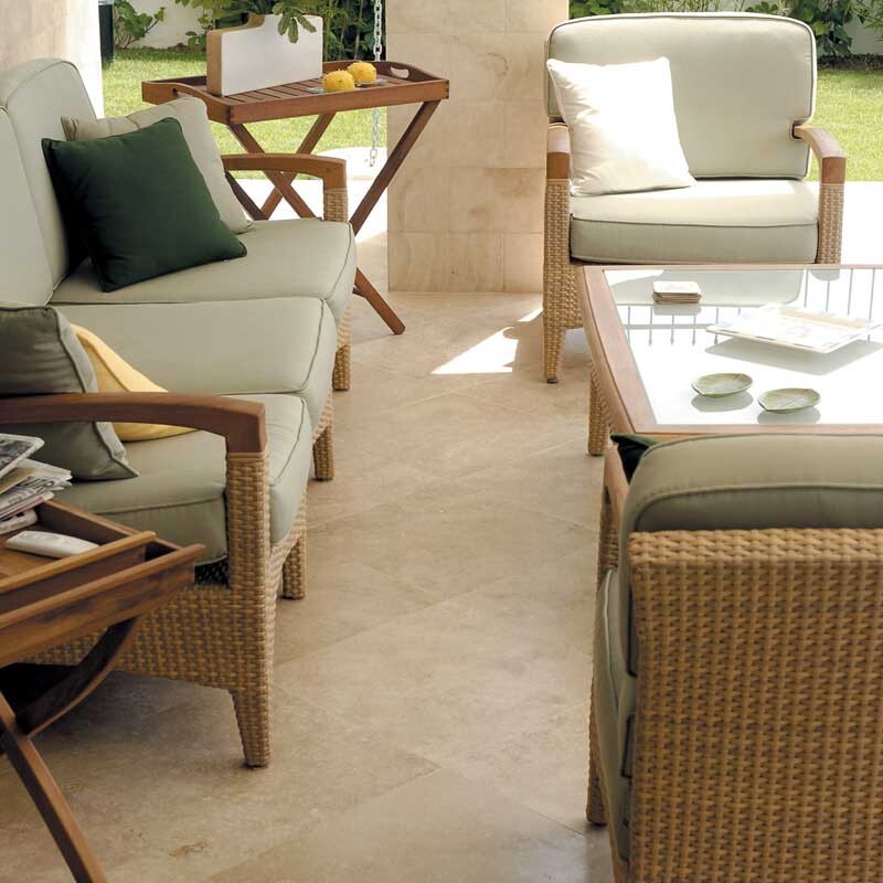 IVORY TRAVERTINE: Rectangle Field Tile (honed filled | 2"x5"x3/4" | straight cut)