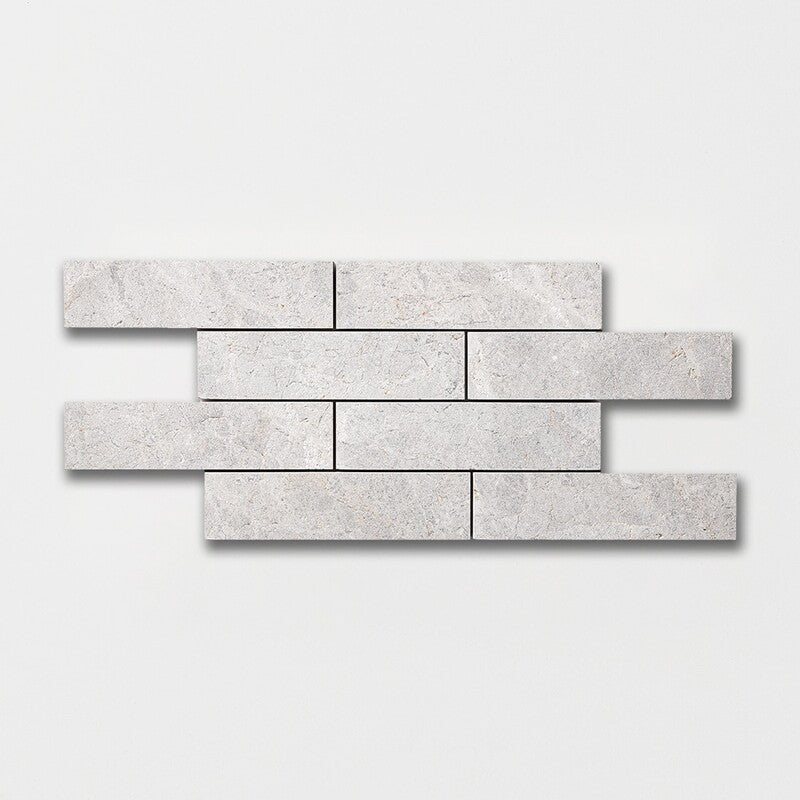 LONG SUBWAY: Silver Shadow Rectangle Field Tile (leather | 2"x8"x1/2" | straight cut)