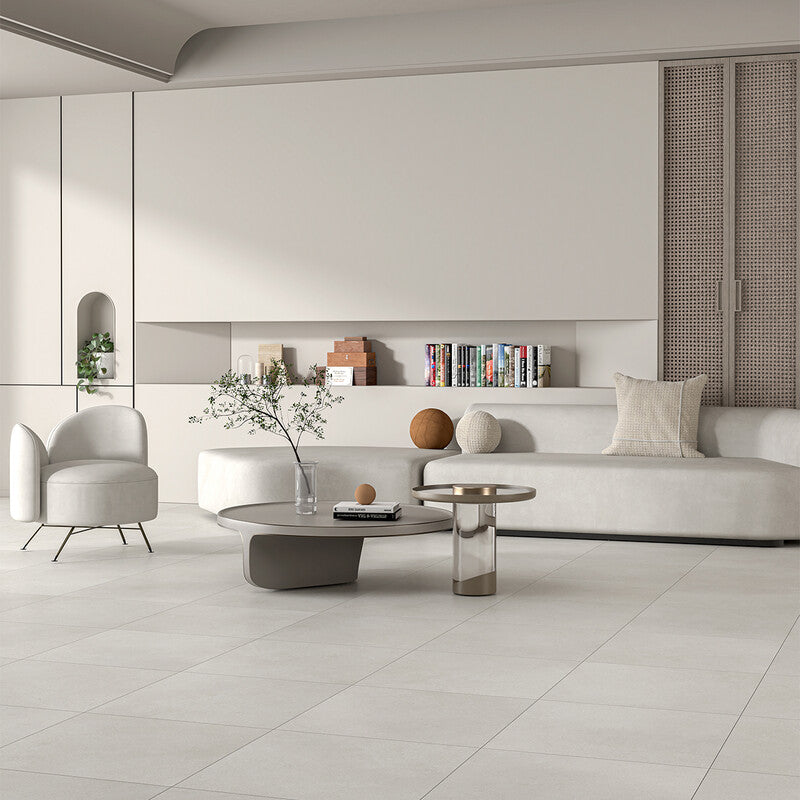 STONEHILL PORCELAIN: Infinity White Square Field Tile (24"x24"x5/16" | rectified)