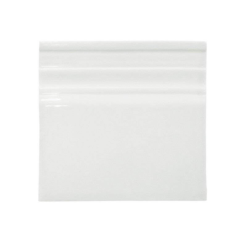 BREATHE MORESQUE: Snow Ceramic Baseboard (glossy | 6"x6"x3/8" | round)