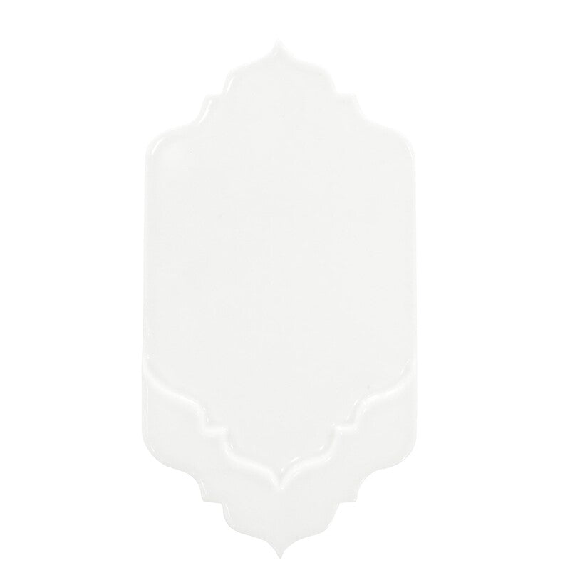 BREATHE MORESQUE: Snow Musa Field Deco Tile (glossy | 4"x8"x3/8" | round)