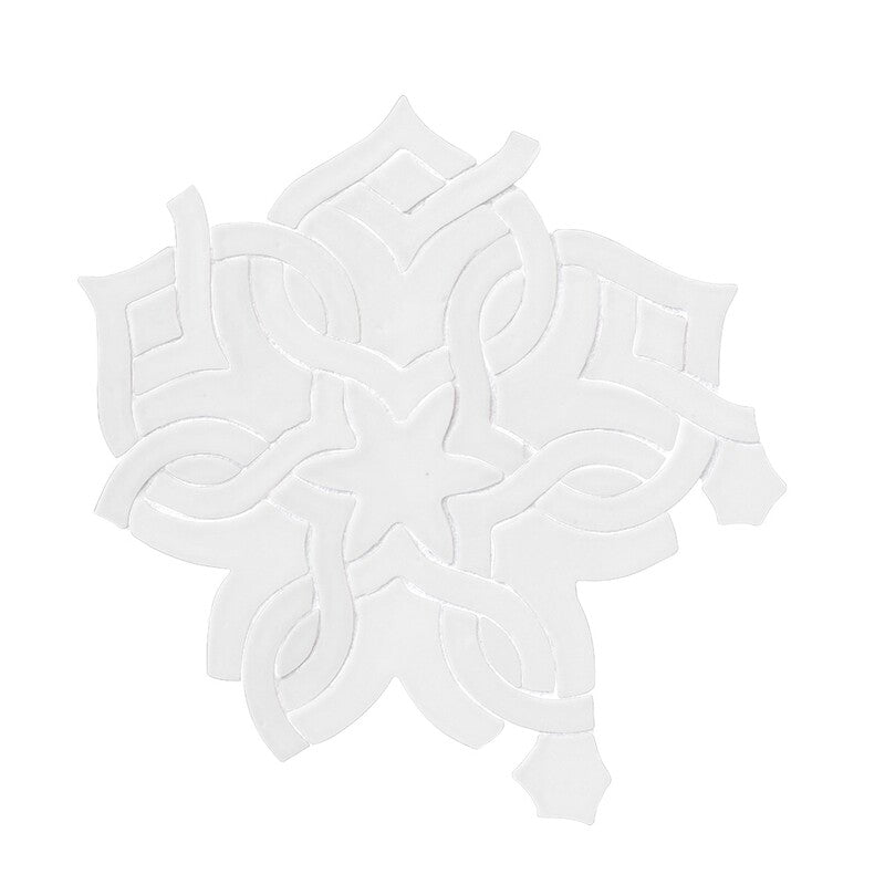 BREATHE MORESQUE: Snow Flora Mosaic (glossy | 8"x8"x3/8" | round)