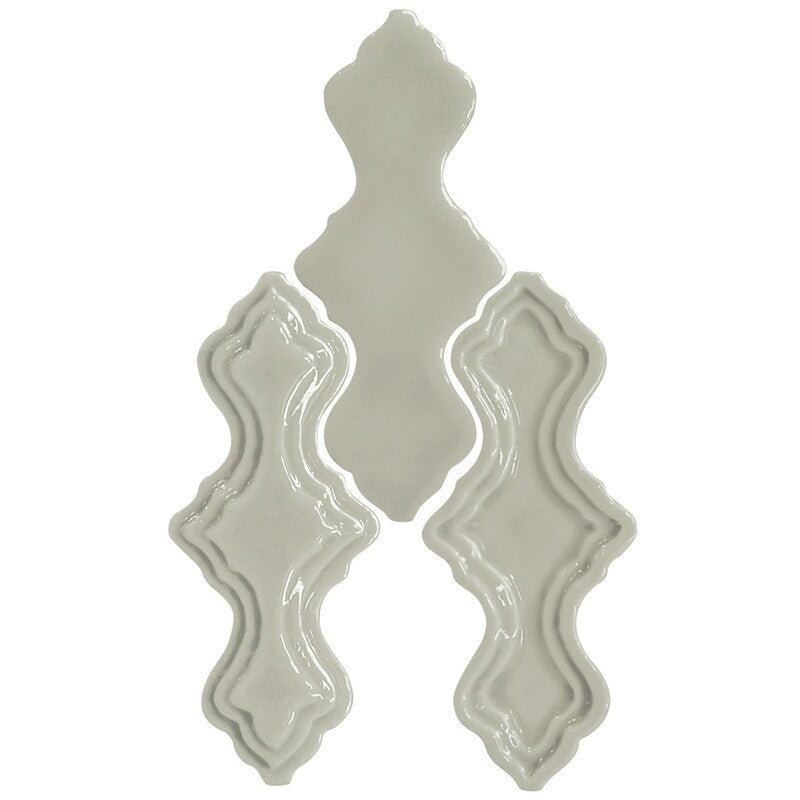 BREATHE MORESQUE: Breathe Falbala Field Deco Tile (glossy | 2"x6"x3/8" | round)