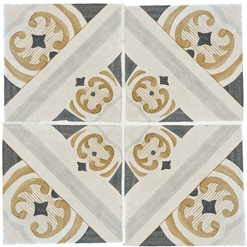 MARSALA CLASSIC BALDOSA: Catania Field Deco Tile (glazed | 8"x8"x3/4" | straight cut)