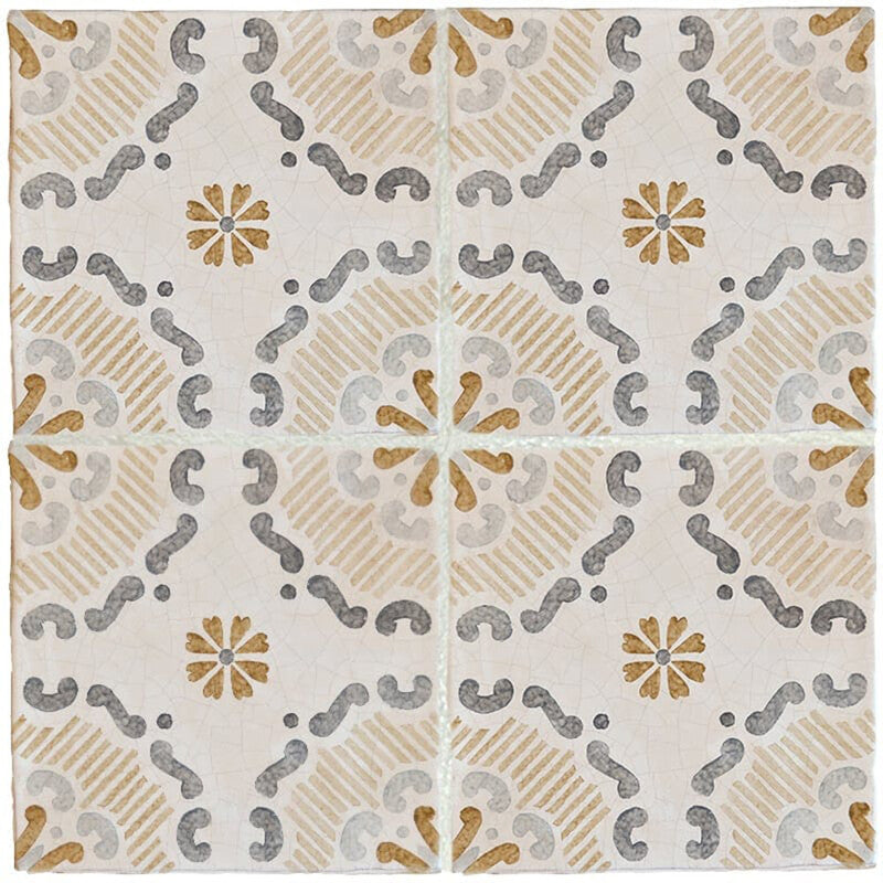 MARSALA CLASSIC BALDOSA: Milazzo Field Deco Tile (glazed | 8"x8"x3/4" | straight cut)